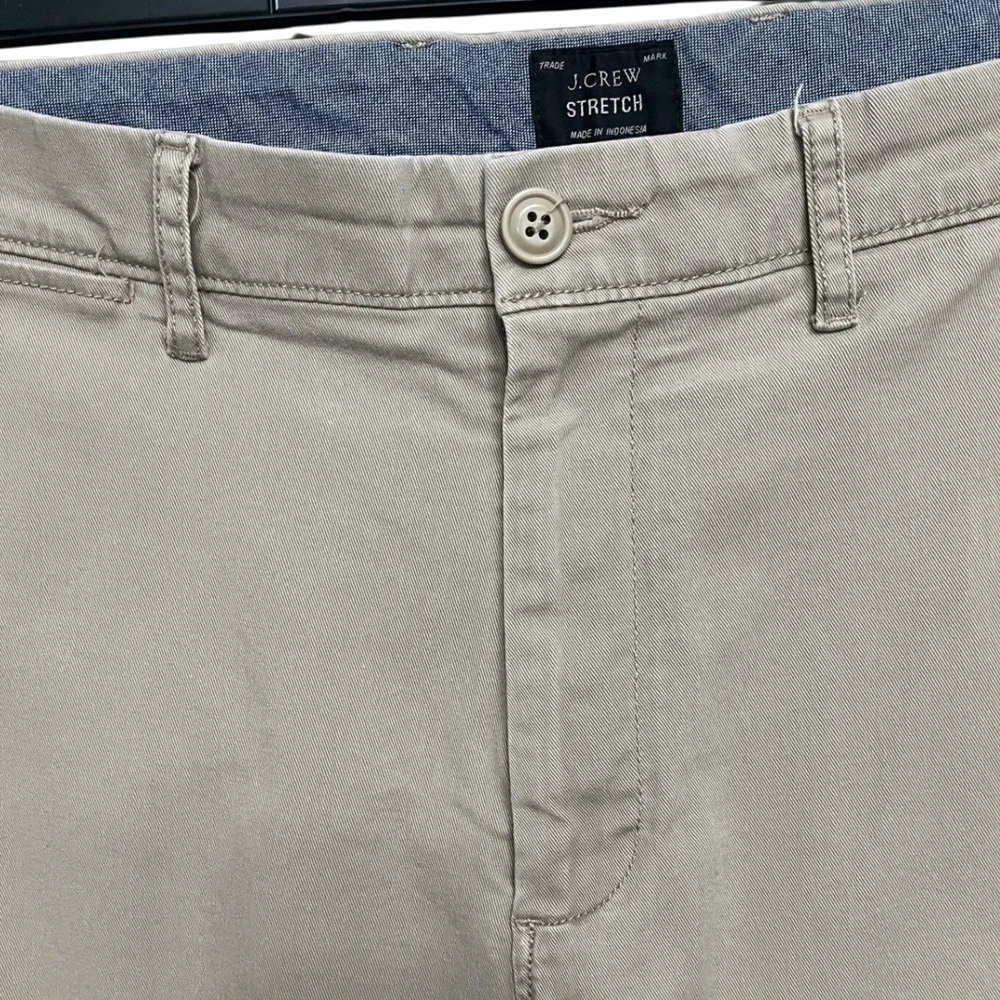 J. Crew 484‎ Slim Stretch Chino Pants Mens W33 L32 Khaki Tan Flat Front